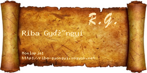 Riba Gyöngyi névjegykártya